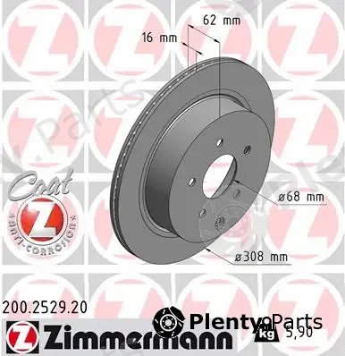 Zimmermann 200.2529.20 — Brake Disc COAT Z