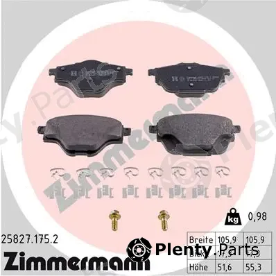 Zimmermann 25827.175.2 — Brake Pad Set, disc brake