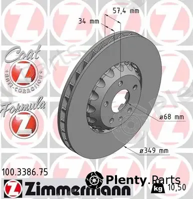 Zimmermann 100.3386.75 — Brake Disc FORMULA Z BRAKE DISC