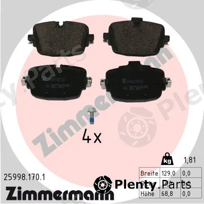 Zimmermann 25998.170.1 — Brake Pad Set, disc brake