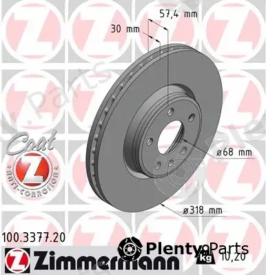 Zimmermann 100.3377.20 — Brake Disc COAT Z