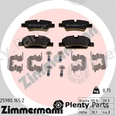 Zimmermann 25980.165.2 — Brake Pad Set, disc brake