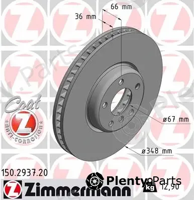 Zimmermann 150.2937.20 — Brake Disc COAT Z