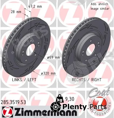Zimmermann 285.3519.53 — Brake Disc BLACK Z