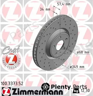 Zimmermann 100.3373.52 — Brake Disc SPORT BRAKE DISC COAT Z