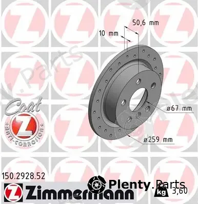 Zimmermann 150.2928.52 — Brake Disc SPORT BRAKE DISC COAT Z