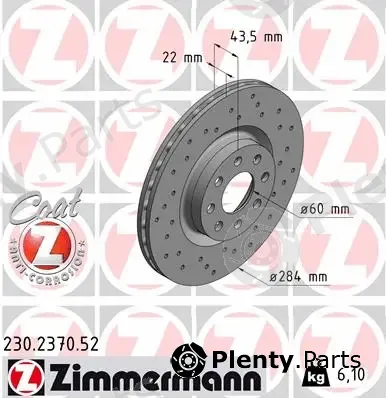 Zimmermann 230.2370.52 — Brake Disc SPORT BRAKE DISC COAT Z
