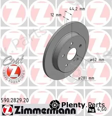 Zimmermann 590.2829.20 — Brake Disc COAT Z