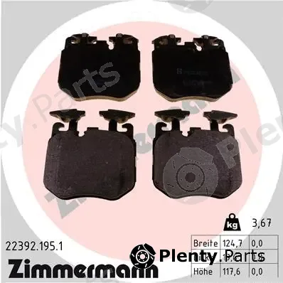 Zimmermann 22392.195.1 — Brake Pad Set, disc brake