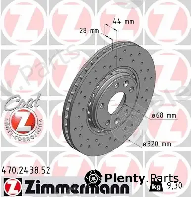 Zimmermann 470.2438.52 — Brake Disc SPORT BRAKE DISC COAT Z