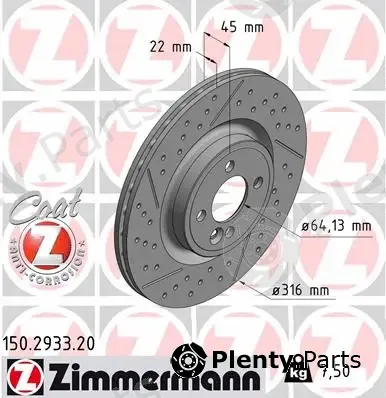 Zimmermann 150.2933.20 — Brake Disc COAT Z