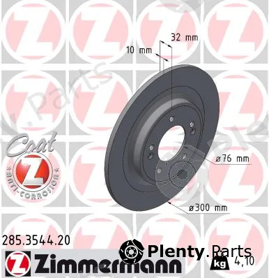 Zimmermann 285.3544.20 — Brake Disc COAT Z