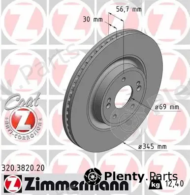 Zimmermann 320.3820.20 — Brake Disc COAT Z