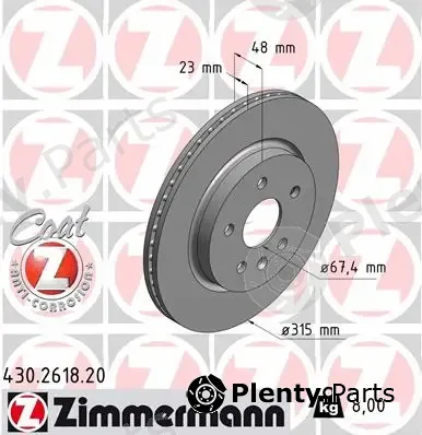 Zimmermann 430.2618.20 — Brake Disc COAT Z