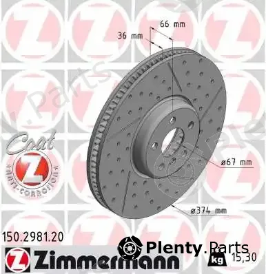Zimmermann 150.2981.20 — Brake Disc COAT Z