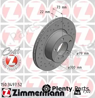 Zimmermann 150.3497.52 — Brake Disc SPORT BRAKE DISC COAT Z