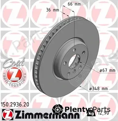 Zimmermann 150.2936.20 — Brake Disc COAT Z