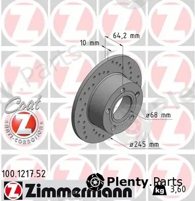 Zimmermann 100.1217.52 — Brake Disc SPORT BRAKE DISC COAT Z