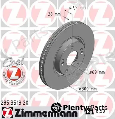 Zimmermann 285.3518.20 — Brake Disc COAT Z
