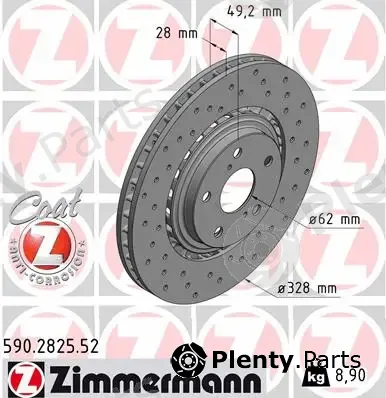 Zimmermann 590.2825.52 — Brake Disc SPORT BRAKE DISC COAT Z