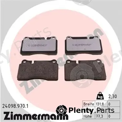 Zimmermann 24098.970.1 — Brake Pad Set, disc brake rd:z