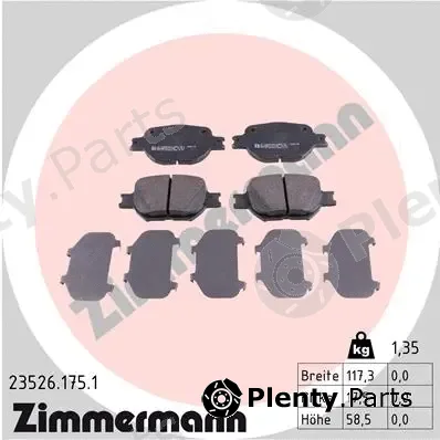 Zimmermann 23526.175.1 — Brake Pad Set, disc brake