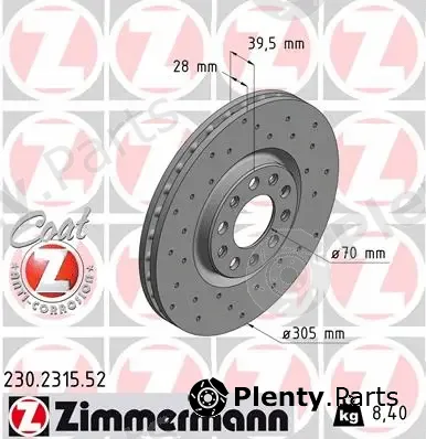 Zimmermann 230.2315.52 — Brake Disc SPORT BRAKE DISC COAT Z