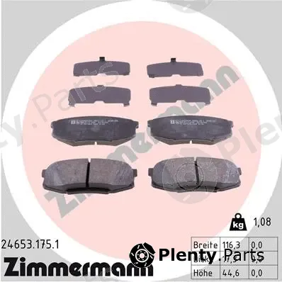 Zimmermann 24653.175.1 — Brake Pad Set, disc brake