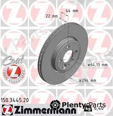 Zimmermann 150.3445.20 — Brake Disc COAT Z