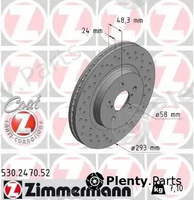 Zimmermann 530.2470.52 — Brake Disc SPORT BRAKE DISC COAT Z