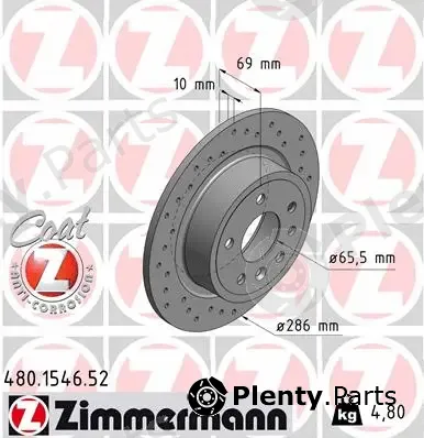 Zimmermann 480.1546.52 — Brake Disc SPORT BRAKE DISC COAT Z