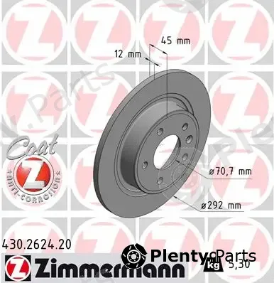 Zimmermann 430.2624.20 — Brake Disc COAT Z