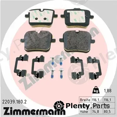 Zimmermann 22039.180.2 — Brake Pad Set, disc brake
