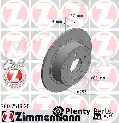 Zimmermann 200.2519.20 — Brake Disc COAT Z