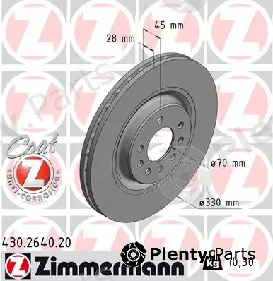 Zimmermann 430.2640.20 — Brake Disc COAT Z
