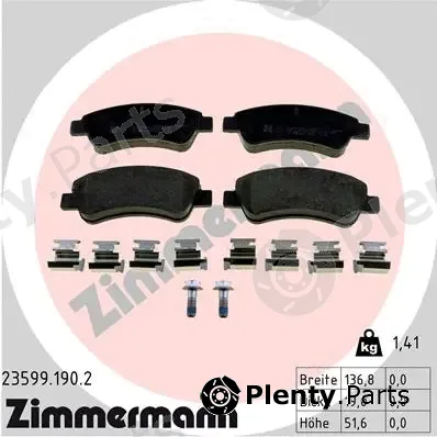 Zimmermann 23599.190.2 — Brake Pad Set, disc brake
