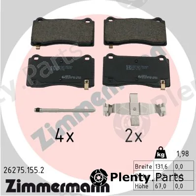 Zimmermann 26275.155.2 — Brake Pad Set, disc brake