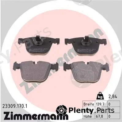 Zimmermann 23309.170.1 — Brake Pad Set, disc brake