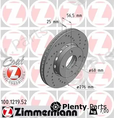 Zimmermann 100.1219.52 — Brake Disc SPORT BRAKE DISC COAT Z