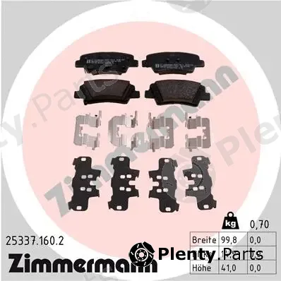 Zimmermann 25337.160.2 — Brake Pad Set, disc brake