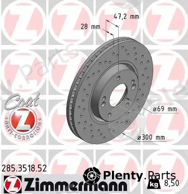 Zimmermann 285.3518.52 — Brake Disc SPORT BRAKE DISC COAT Z