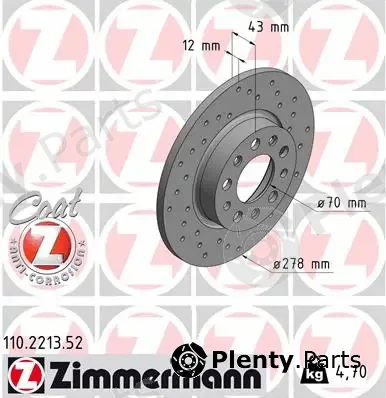 Zimmermann 110.2213.52 — Brake Disc SPORT BRAKE DISC COAT Z