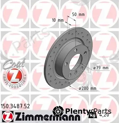 Zimmermann 150.3487.52 — Brake Disc SPORT BRAKE DISC COAT Z