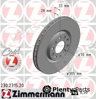 Zimmermann 230.2315.20 — Brake Disc COAT Z