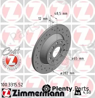 Zimmermann 100.3315.52 — Brake Disc SPORT BRAKE DISC COAT Z