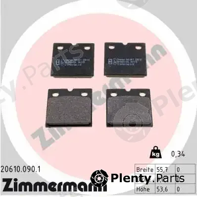 Zimmermann 20610.090.1 — Brake Pad Set, disc parking brake