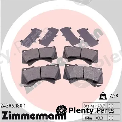 Zimmermann 24386.180.1 — Brake Pad Set, disc brake