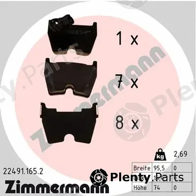 Zimmermann 22491.165.2 — Brake Pad Set, disc brake
