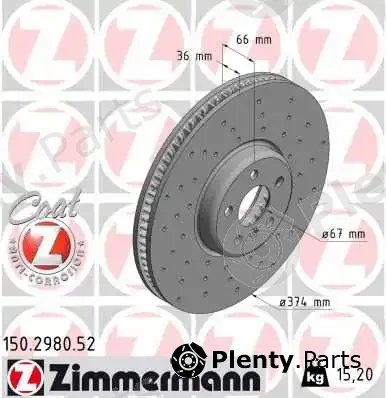 Zimmermann 150.2980.52 — Brake Disc SPORT BRAKE DISC COAT Z