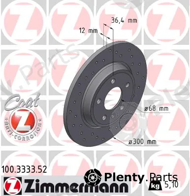 Zimmermann 100.3333.52 — Brake Disc SPORT BRAKE DISC COAT Z